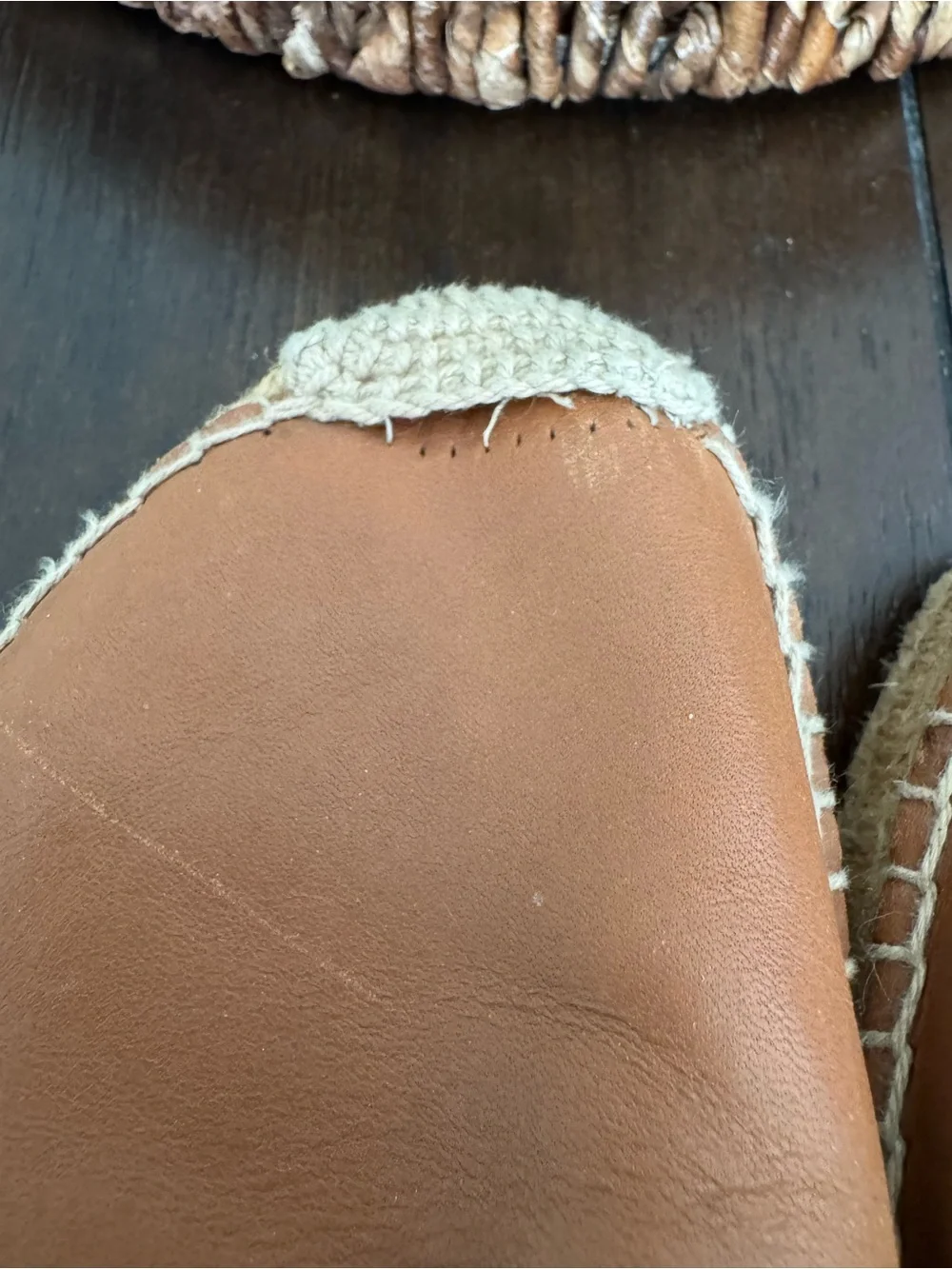 Soludos Tan Leather Espadrille Slip-Ons